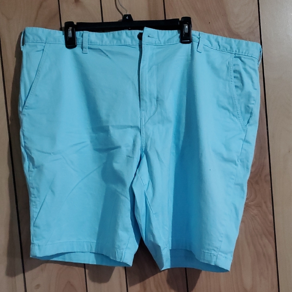 George Blue Flat Front Shorts Casual Cotton Blend